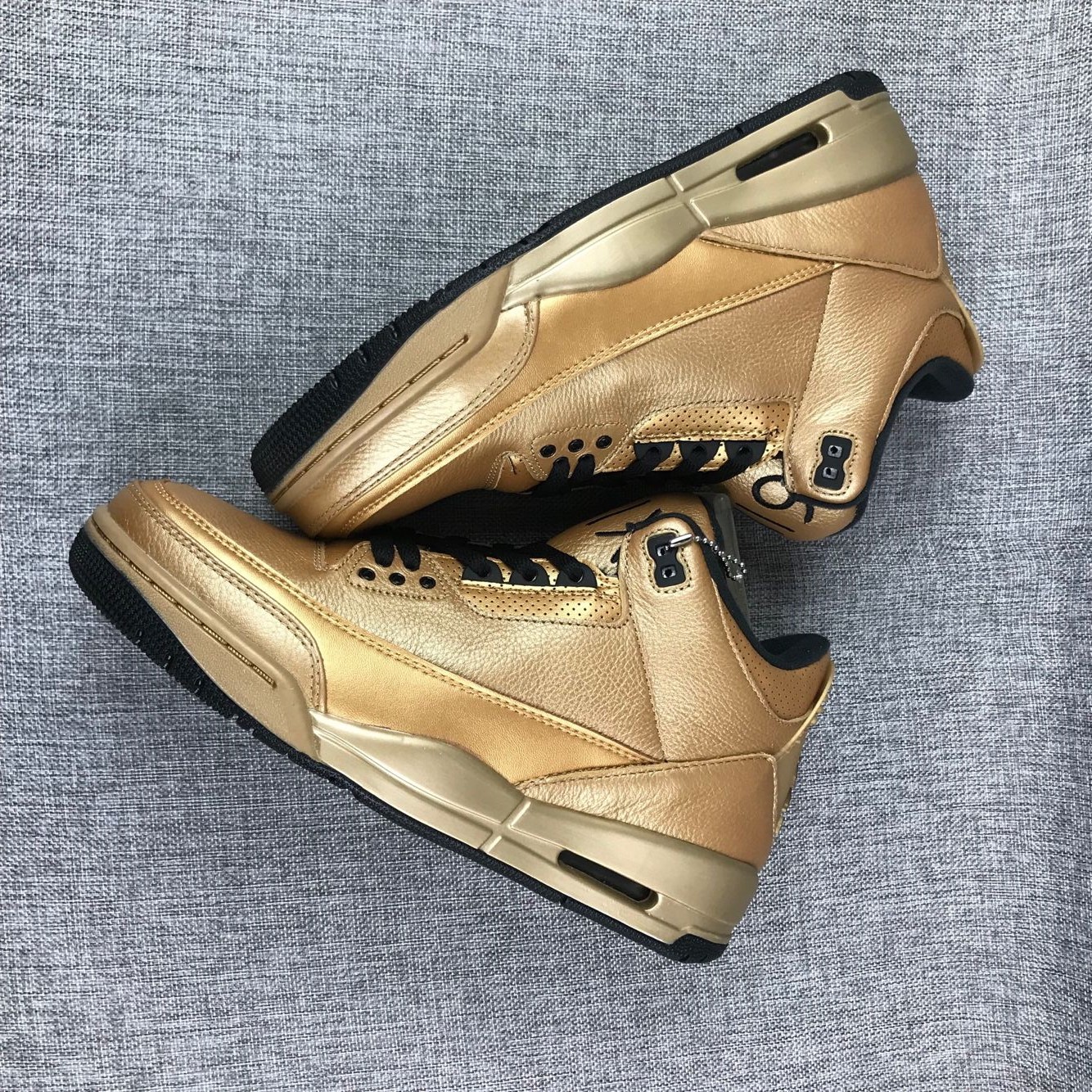 Men Air Jordan 3 61X Drake Gold Shoes
